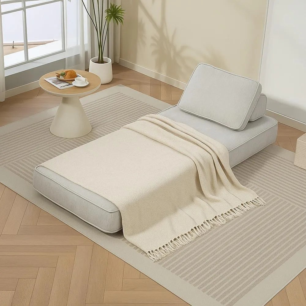 Rozkladacia multifunkčná sofa CALMERO - svetlo sivá