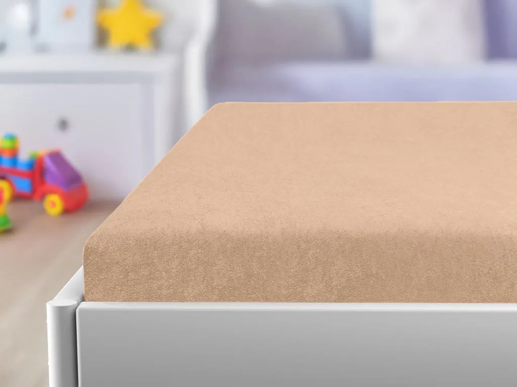 Froté plachta do detskej postieľky marhuľová 60x120 cm