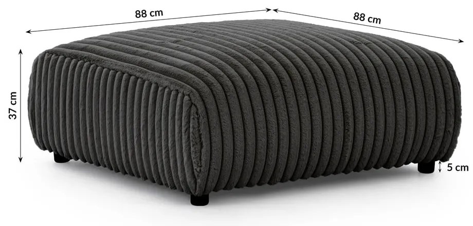 Tmavosivá menčestrová podnožka Justin – Ropez