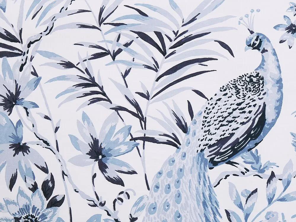 Posteľné obliečky z bavlneného saténu 155 x 220 cm modrá/biela BALLARD Beliani