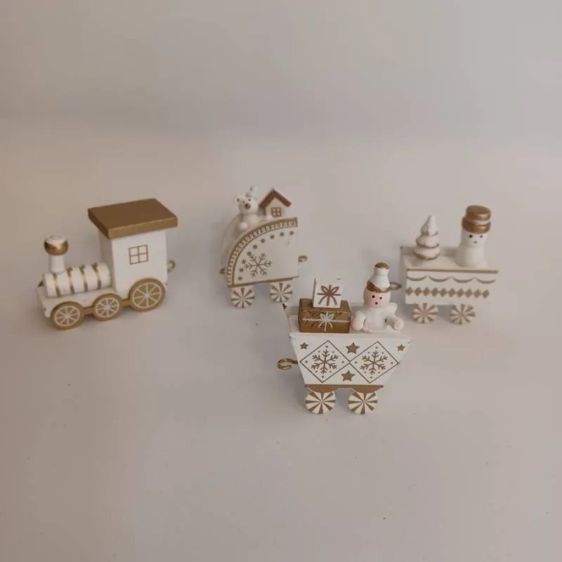 DECOLED Dekorácia, vlak, 22,3 x 7,2 x 2,8 cm, biela