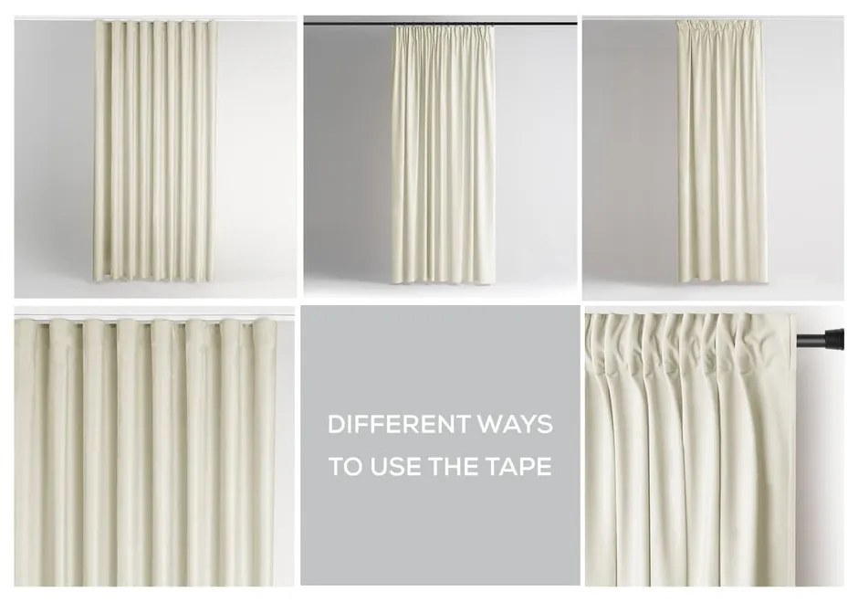 Krémovobiely zamatový dimout záves 140x270 cm Pleat – Restilo