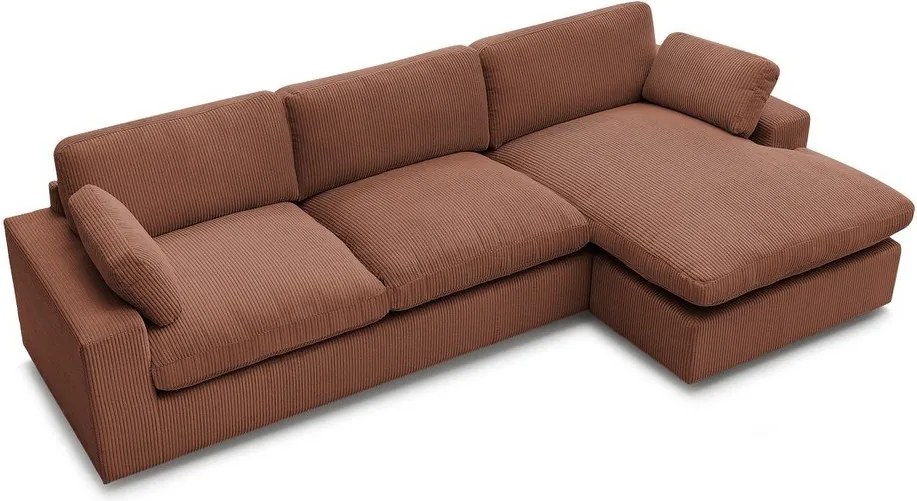 Oranžová menčestrová rohová pohovka Belair – Bobochic Paris