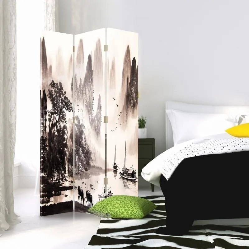 Gario Paraván Malebná krajina údolia Rozmery: 180 x 170 cm, Prevedenie: Otočný paraván 360°