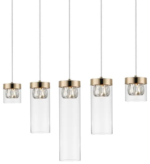 Zuma Line P0389-05E-F7AC - Krištáľový luster na lanku GEM 5xG9/28W/230V