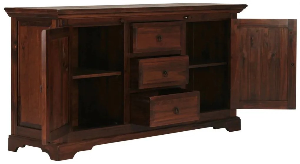 furniture-nabytek.cz - Masivní komoda Catana z borovice, lakovaná, hnědá – 170×50×90 cm