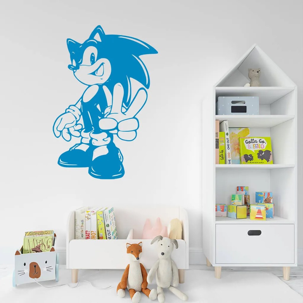 Veselá Stena Samolepka Postava Ježko Sonic Farba: růžová, Veľkosť: 100 x 68 cm