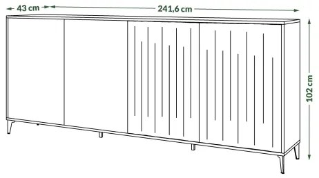 Komoda RONJA taupe/čierna
