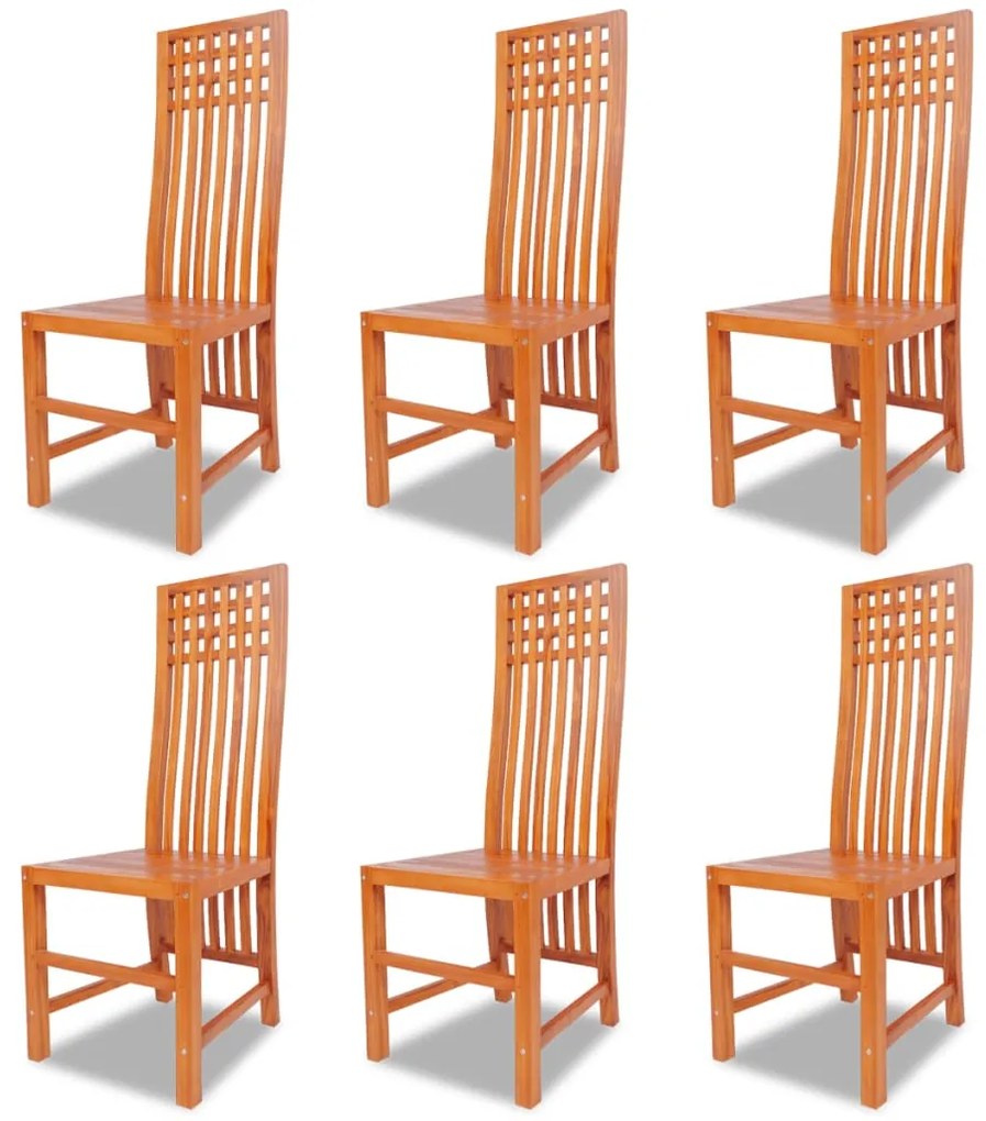 vidaXL Jedálenské stoličky 6 ks, teakový masív