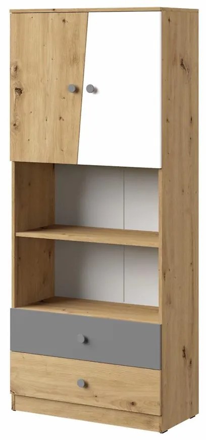 Regál Nero 04  80 – Šedá Mat