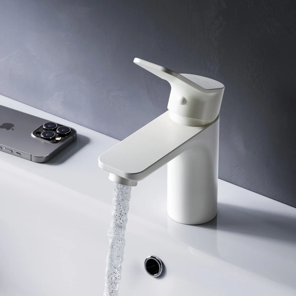 Umývadlová batéria AM.PM X-Joy FXA82133 jednopáková s odtokovým ventilom, biela