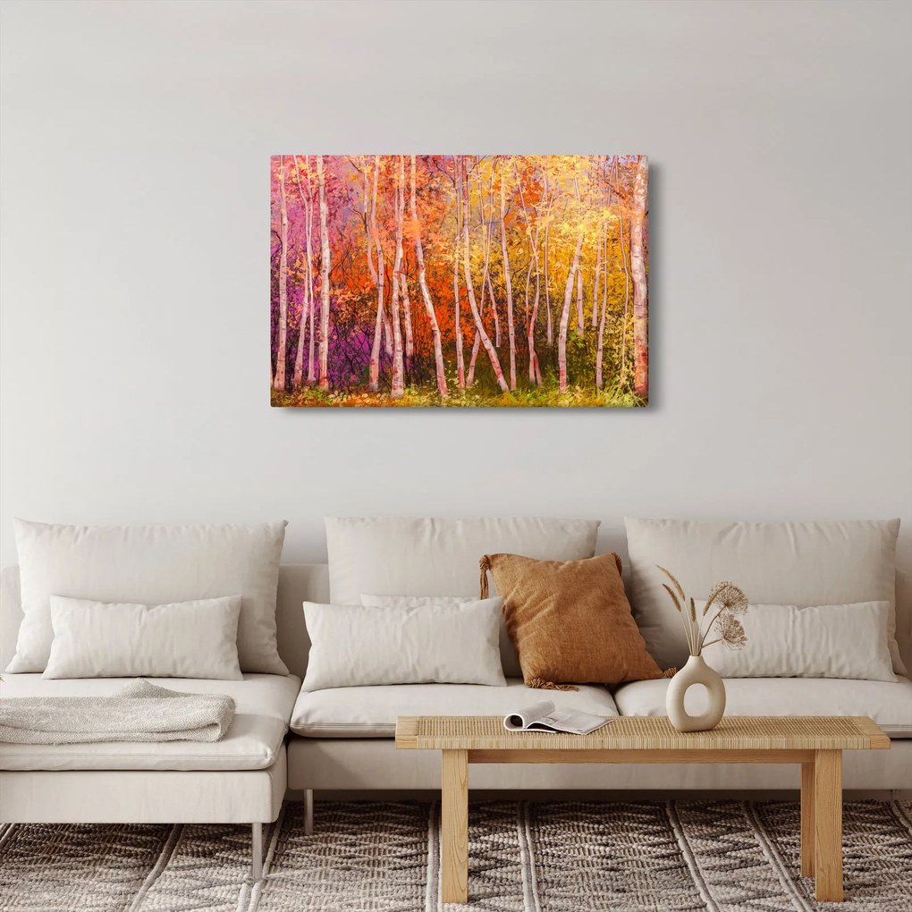 Obraz farebného lesa (90x60 cm)