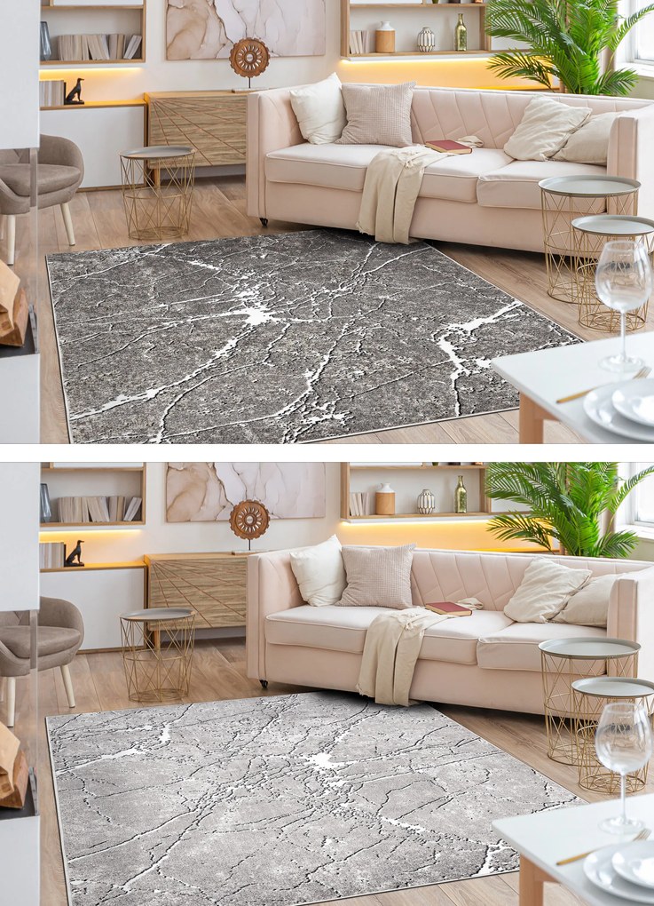 Moderný koberec MATEO 8036/944 Mramor, sivo - béžový