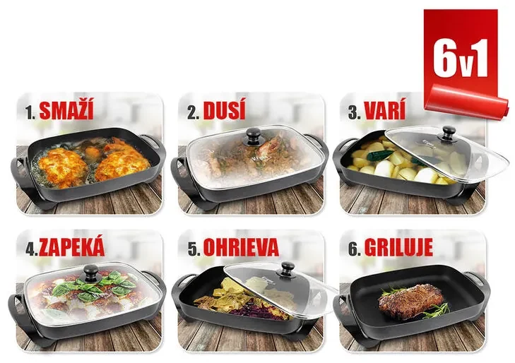 Elektrická panvica obdĺžniková Vigan 6 v 1 EPAN40