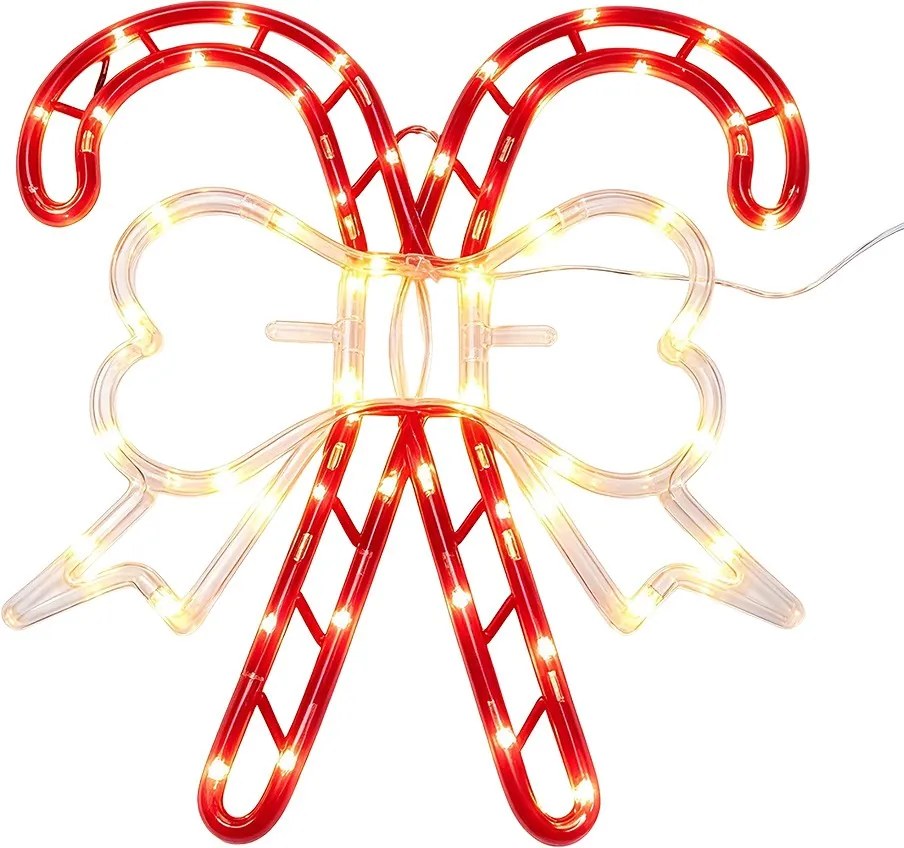 Nástenné LED svietidlo Vianočné červené cukrové palice – 14*3*31 cm