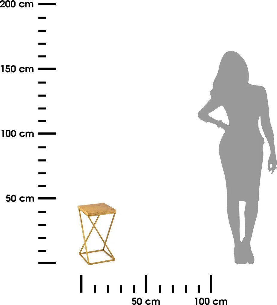 STOJAN NA KVETINÁČ LOFT7 40X24X24 CM ZLATÁ/HNEDÁ