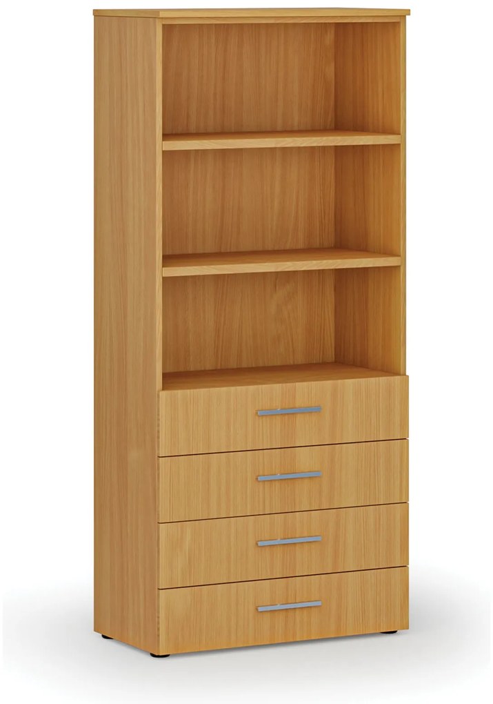 Kancelárska skriňa so zásuvkami PRIMO WOOD, 800 x 420 x 1781 mm, buk
