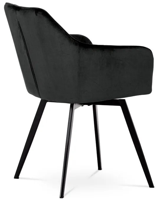 Autronic BONTEC Jedálenská stolička, čierna, zamatová látka, DCH-425 BK4 Farba: Čierna