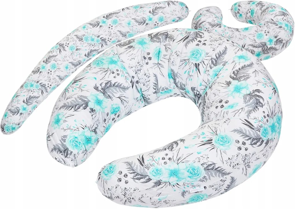 Dojčiaci vankúš BABYMAM PREMIUM - Kvety v záhrade mätovej