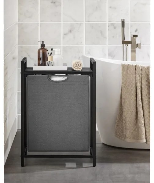 Kôš na bielizeň REX čierna/sivá