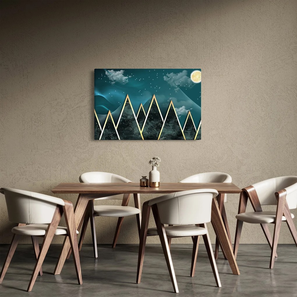 Obraz - Spln nad zlatými horami (90x60 cm)