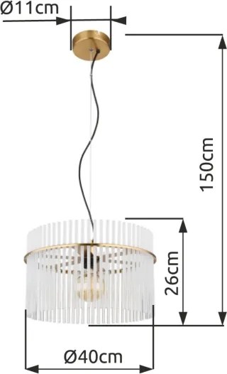 Globo 15698HM - Luster na lanku GORLEY 1xE27/60W/230V pr. 40 cm zlatá