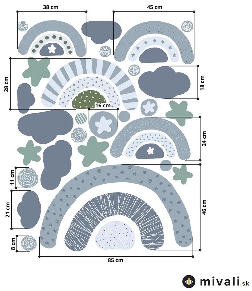 Samolepky na stenu - Dúhový svet II.