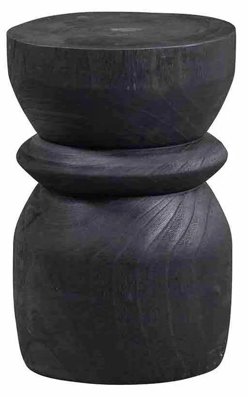 Čierny Odkladací stolík Bikkel  40 × 28 × 28 cm WOOOD