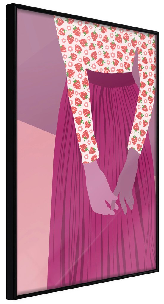 Artgeist Plagát - Strawberry Lady [Poster] Veľkosť: 30x45, Verzia: Čierny rám s passe-partout