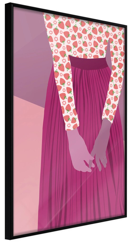 Artgeist Plagát - Strawberry Lady [Poster] Veľkosť: 40x60, Verzia: Zlatý rám s passe-partout