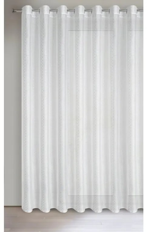 DECOREUM záclona so striebornou potlačou 300 cm x 250 cm biela 100 % polyester 101143