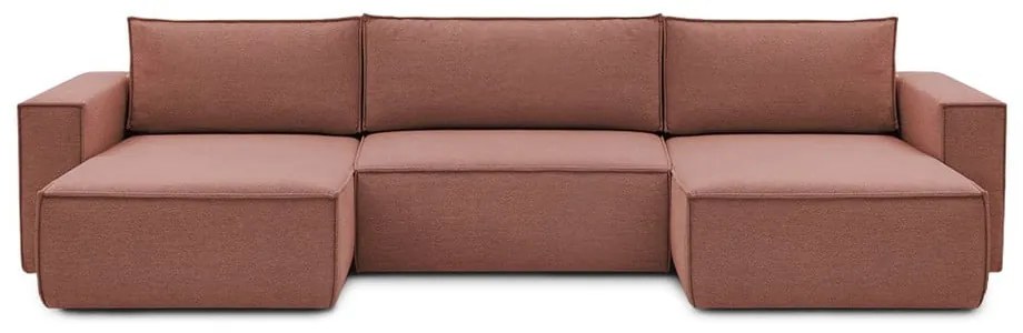 Ružová rohová pohovka do "U" Nihad - Bobochic Paris