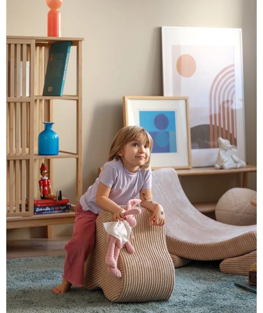 Svetlohnedý menčestrový detský puf Cloud – Wigiwama