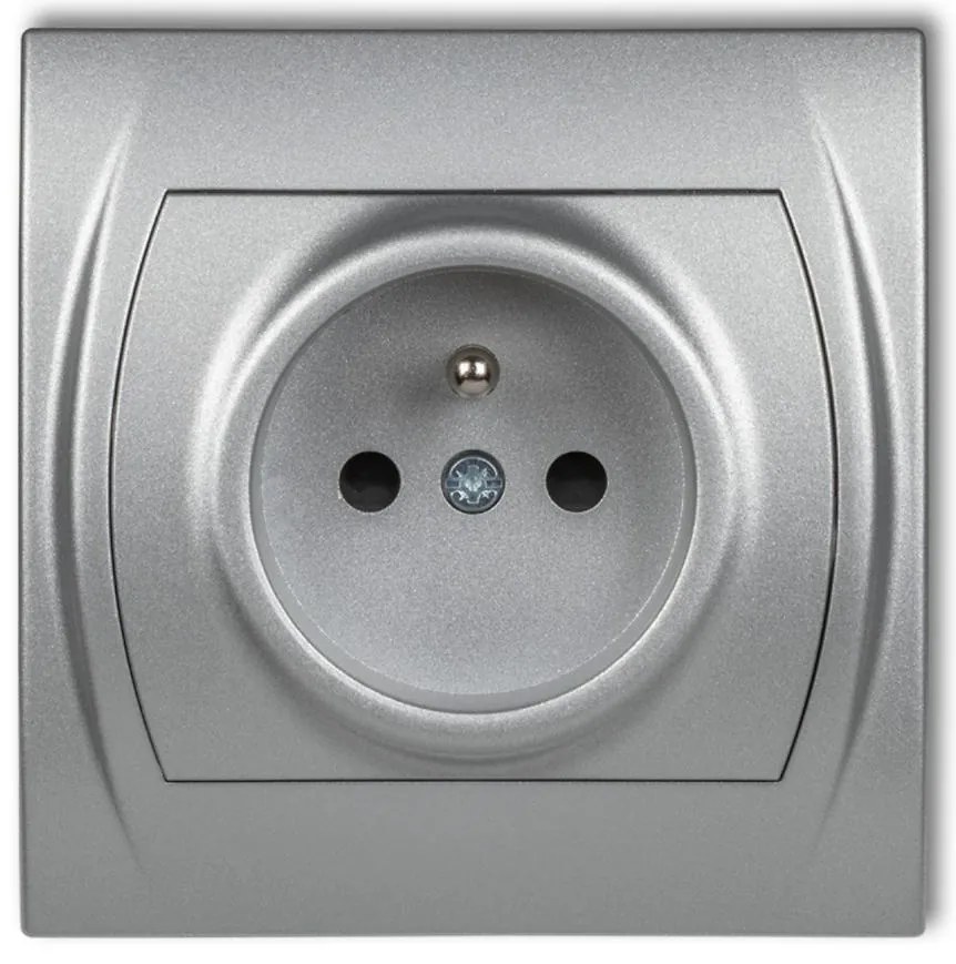 L 7LGP-1Z zásuvka jednotlivá z/u strieborná