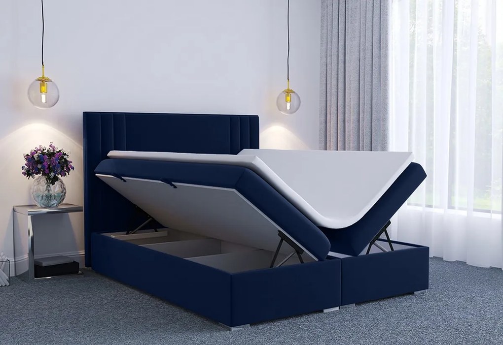 Čalúnená posteľ boxspring MORANO, 140x200, magic velvet 2215