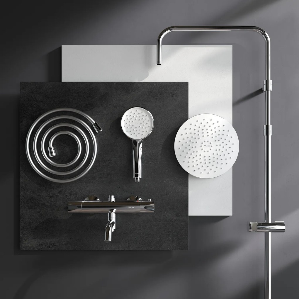 Sprchový systém AM.PM Hit F07TA500 s termostatickou vaňovou a sprchovou batériou, chróm