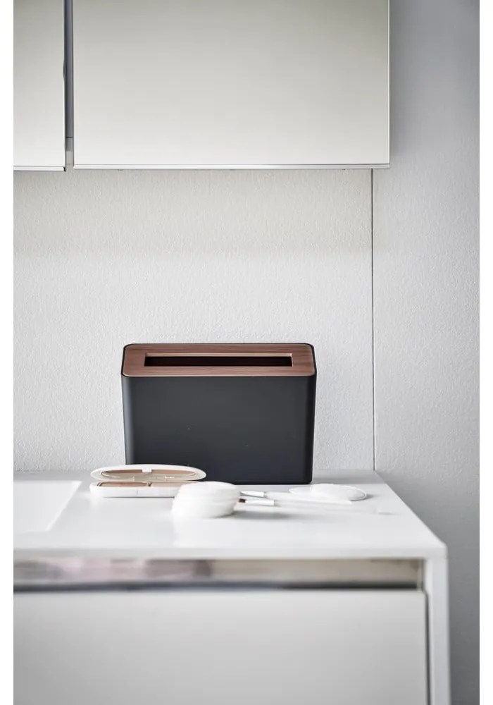 Čierny stolový kôš na odpadky Yamazaki Rin, 2,3 l