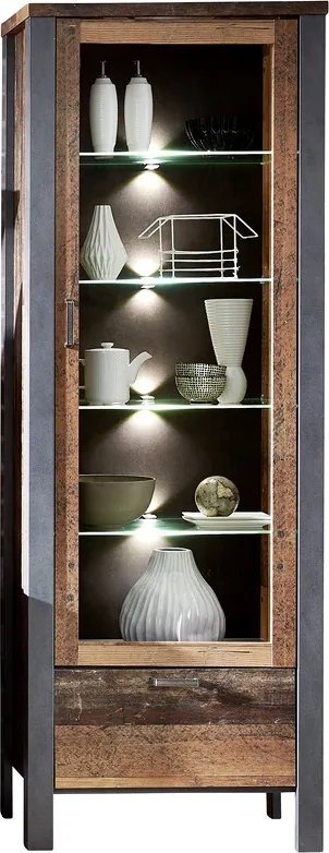 Vysoká vitrína Cardiff, s osvetlením