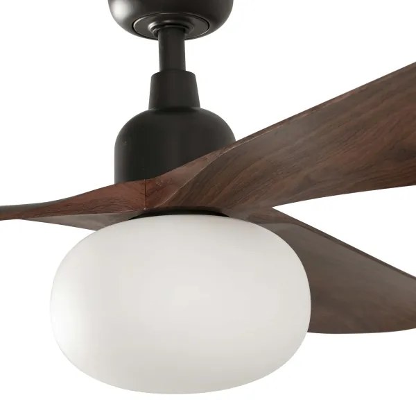 FARO 34362WT-11L-Stropný ventilátor OUTWOOD L 1xE27/15W hnedá/čierna pr.150 cm WT IP44+DO