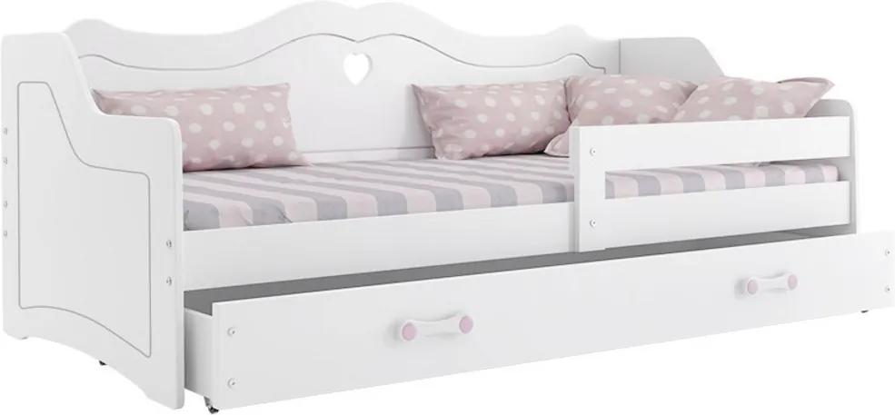 Expedo Dětská postel VIKTORIE P1 + rošt + matrace ZDARMA, 160x80, bílá