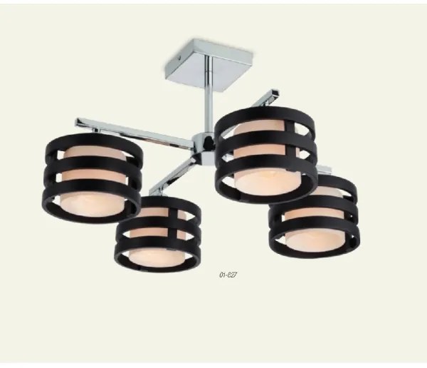 Redo 01-627 - Luster na tyči KIM 4xE14/28W/230V lesklý chróm/čierna