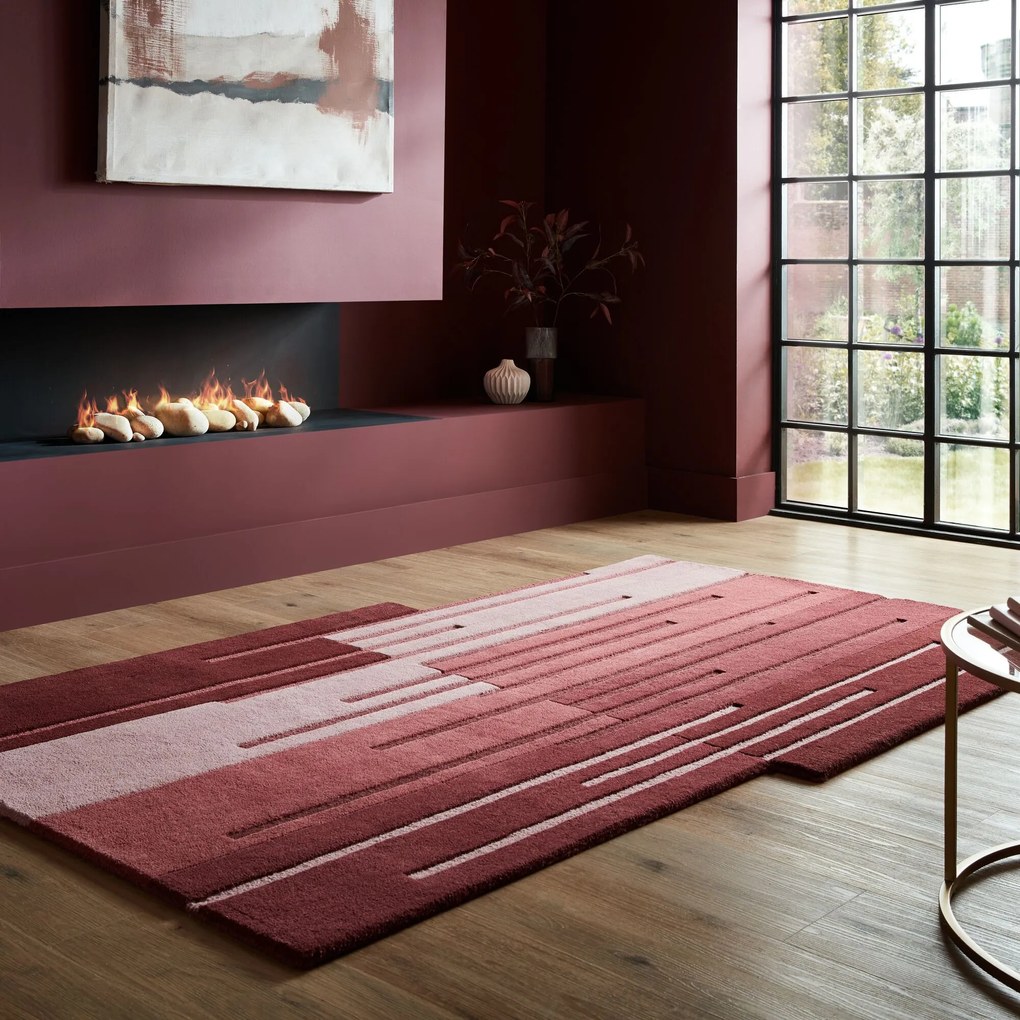 Flair Rugs koberce Ručne všívaný kusový koberec Abstract Split Ombre Red - 150x240 cm