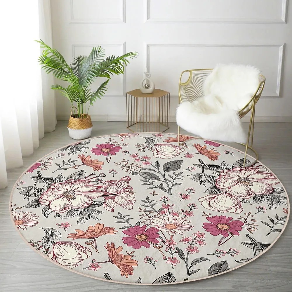 Prateľný okrúhly koberec vhodný pre robotické vysávače ø 80 cm Comfort – Mila Home