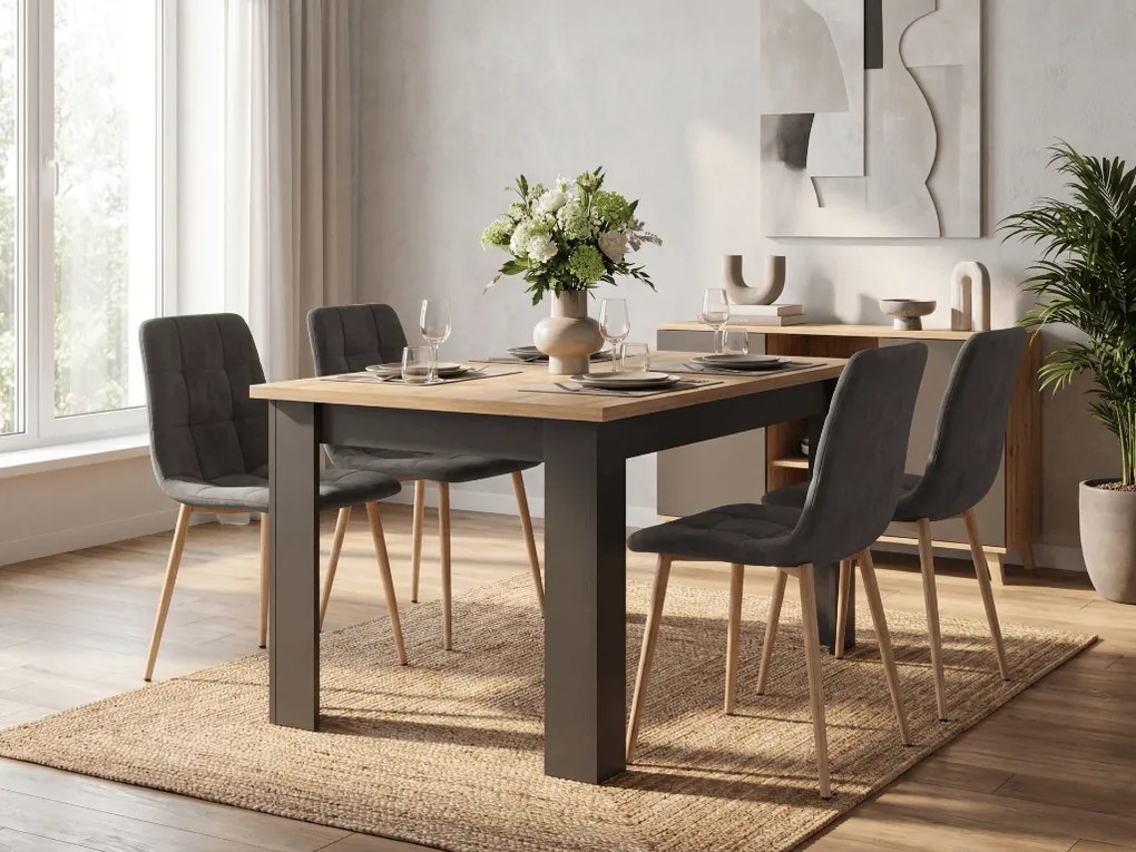 Sivá zamatová stolička KARA