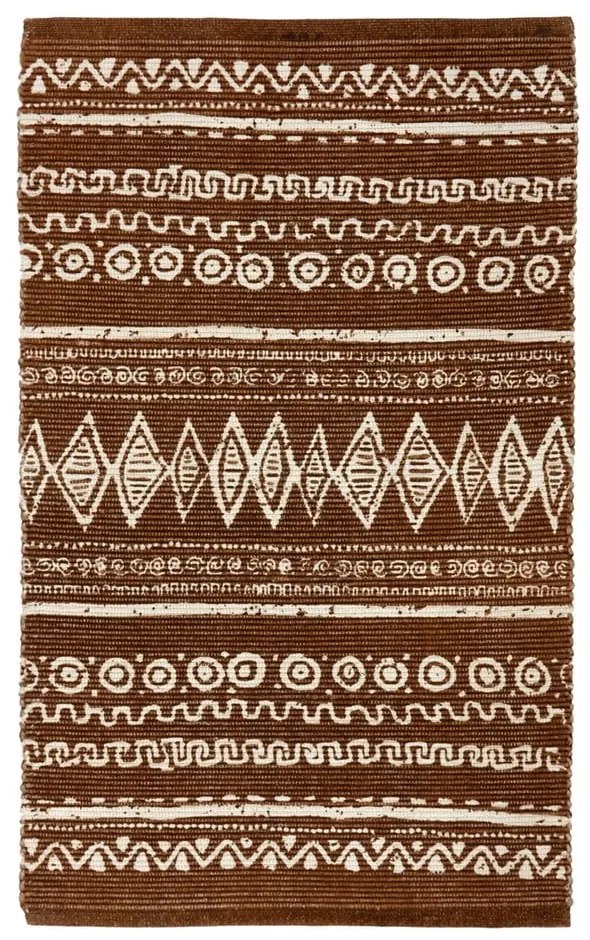 Hnedo-biely bavlnený koberec Webtappeti Ethnic, 55 x 110 cm