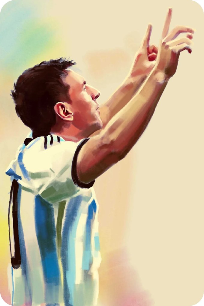60x90cm MESSI - textilná nálepka na stenu