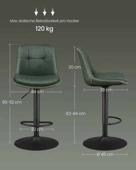 Set dvoch barových stoličiek LJB095C01