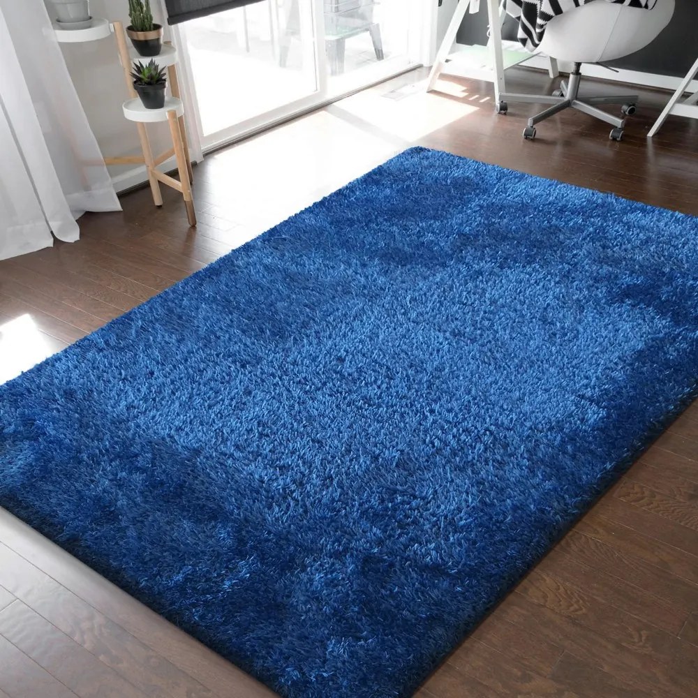 DY Shaggy koberec Merinos - modrý Rozmer: 150 x 80 cm