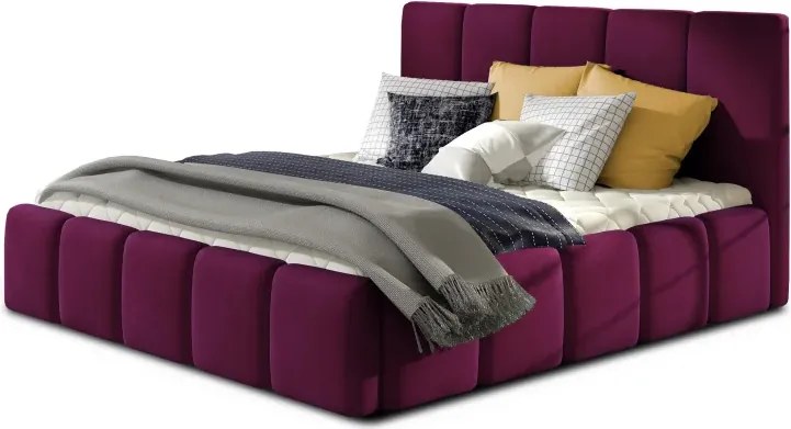 Dizajnová čalúnená posteľ MIRA, 200x160, vínová (matt velvet 68/iba rám postele/beg_14_co_1.6)