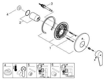GROHE 29190001 - Vaňová batéria BAUEDGE DN 15 lesklý chróm